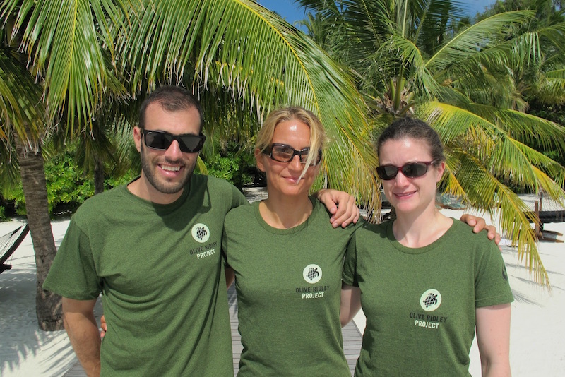 Martin Stelfox, Chiara Fumagalli and Dr.Jillian Hudgins during the last ORP visit at Coco Bodu Hithi