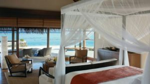 Royal Beach Villa bedroom, Four Seasons Resort Maldives at Kuda Huraa