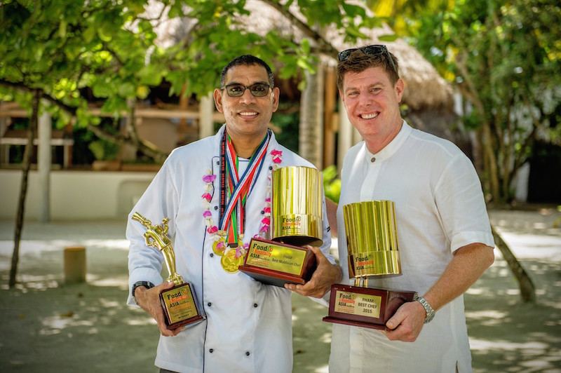 Chef Sobah with Laurie Burr, Soneva Fushi's GM