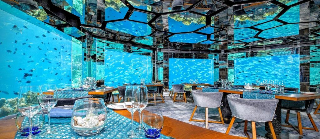 an underwater restaurant, aptly named SEA