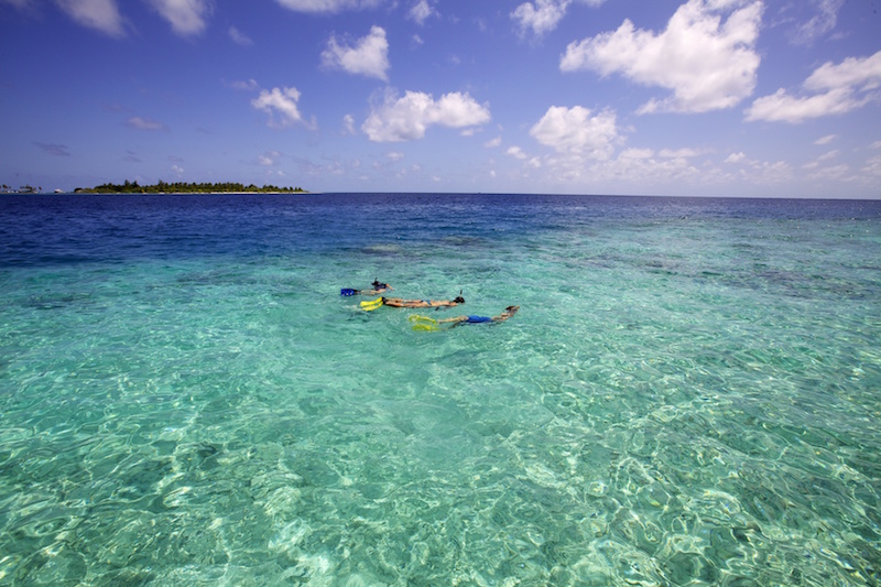 Snorkeling around the deserted island